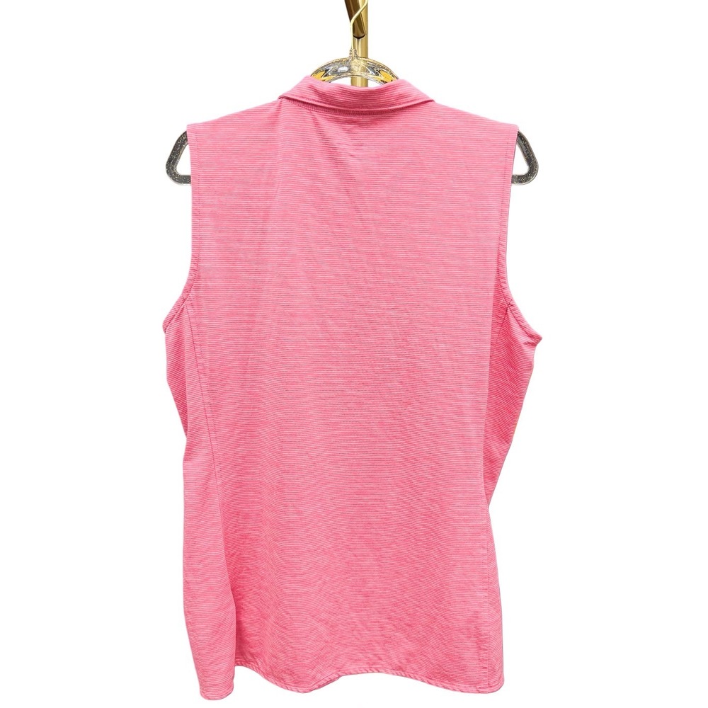 Vineyard Vines Performance Womens Medium Coral Pink Sleeveless Golf Polo Shirt - Picture 7 of 13